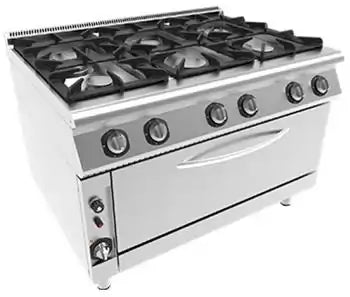 Masina de gatit cu 6 arzatoare si cuptor, alimentare Gaz, putere 53.5 kw