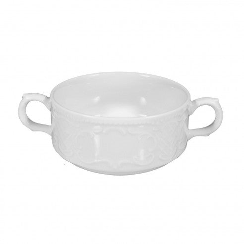 Cană pentru Supă – 280 ml, Porțelan Alb, Model Salzburg