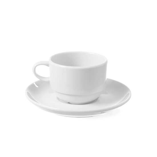Pahar Porțelan pentru Cafea Turcească cu Farfurie – Seria Antalya – 80 ml