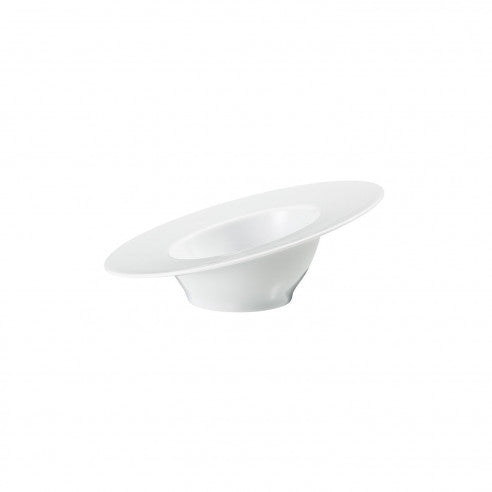 Bol de Servire – 10 cm, Design Înclinat, Porțelan Alb, Model Mandarin