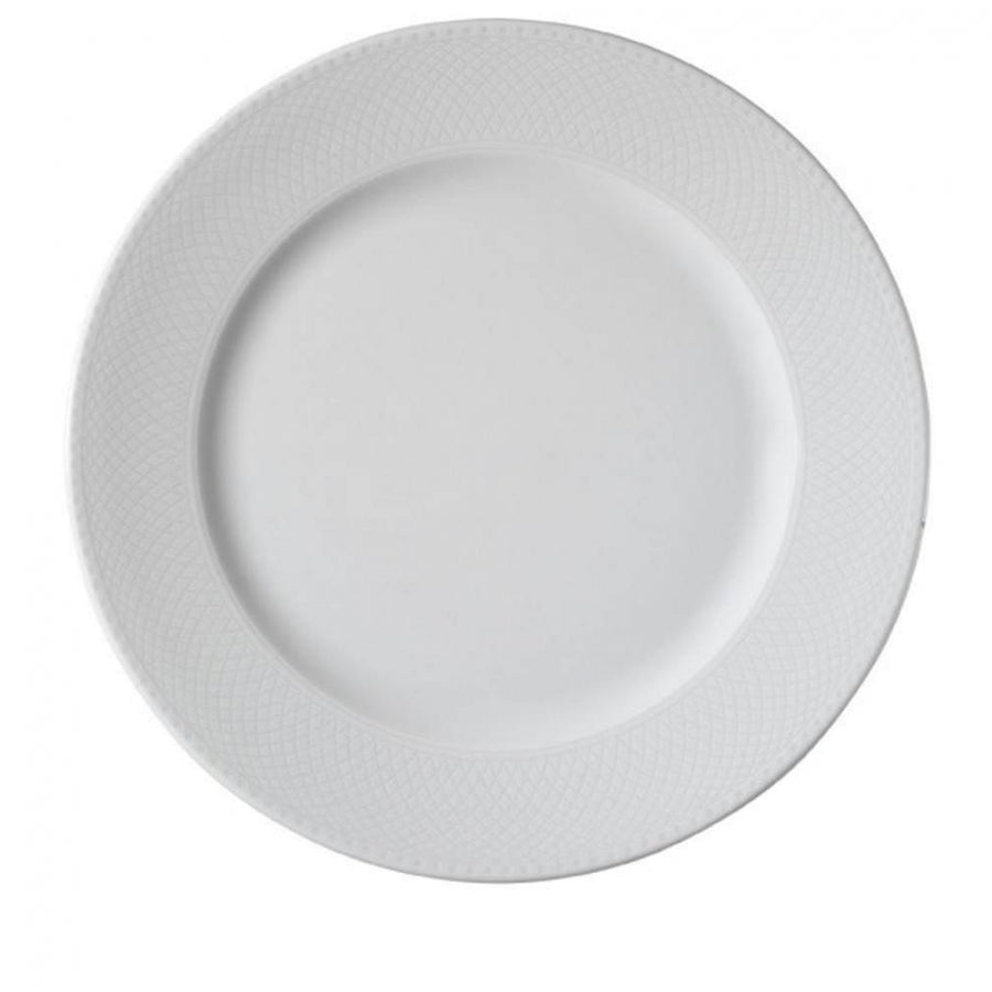 Farfurie Întinsă – 25 cm, Porțelan Alb, Design Simplu, Model Zümrüt