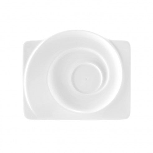 Farfurioară Pătrată – 16 cm, Porțelan Alb, Design Reliefat, Model Paso