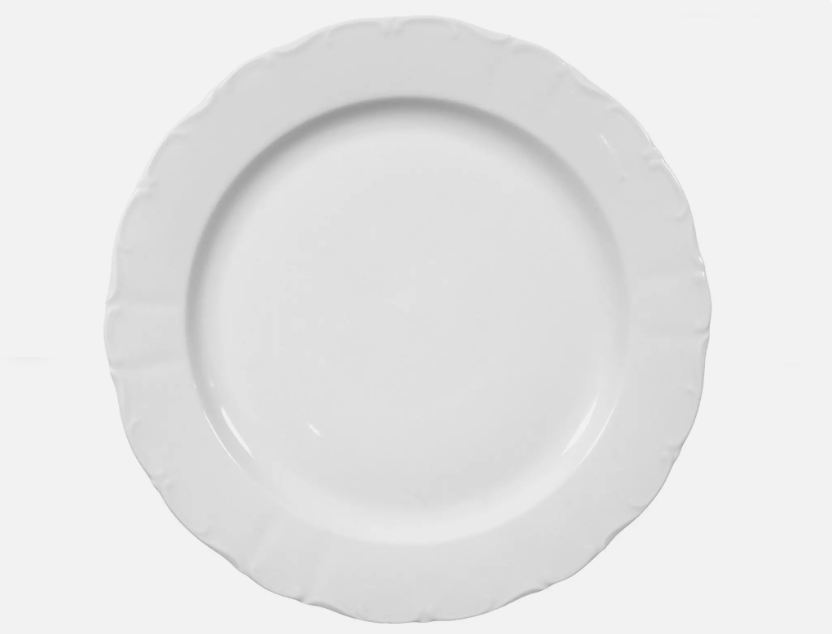 Platou de Servire / Farfurie Întinsă – 30 cm, Porțelan Alb, Model Marienbad