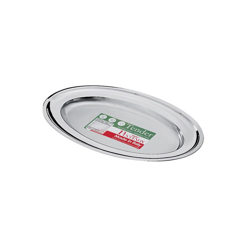 Tavă Servire Ovală din Oțel Inoxidabil – 26x19 cm, Finisaj Elegant