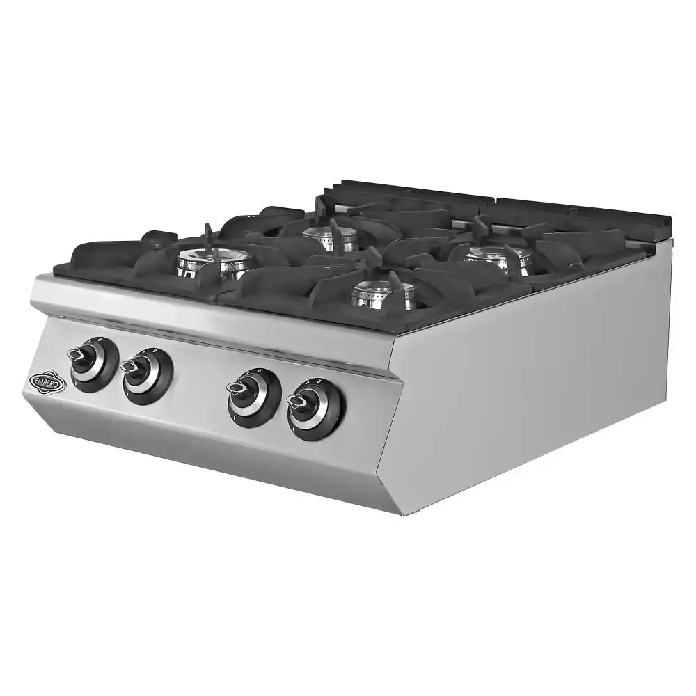 Plita cu 4 arzatoare de banc, alimentare Gaz, putere 34.97 kw