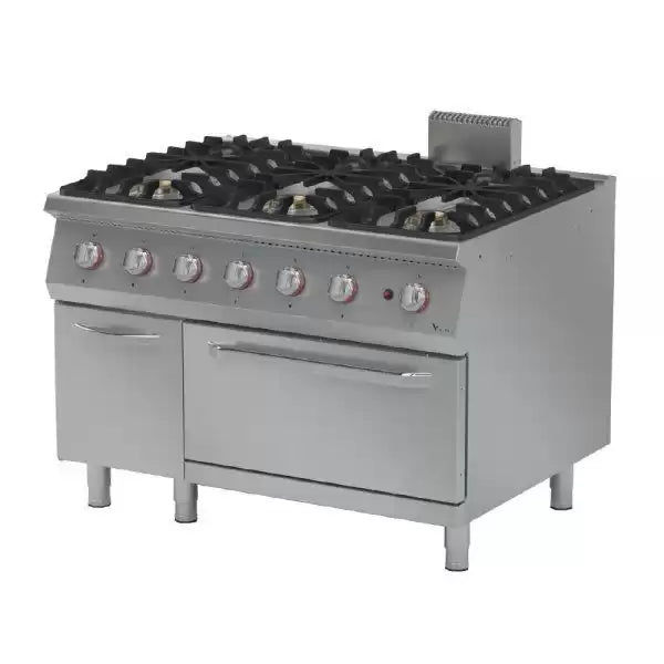 Masina de gatit cu 6 arzatoare si cuptor, alimentare Gaz, putere 72.4 kw