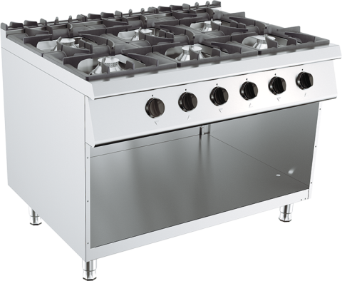 Masina de gatit cu 6 arzatoare, alimentare Gaz, putere 52.2 kw