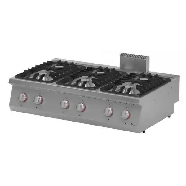 Plita cu 6 zone de gatit de banc, alimentare Gaz, putere 45 kw