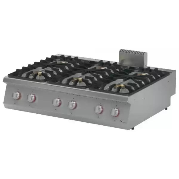 Plita cu 6 zone de gatit de banc, alimentare Gaz, putere 60 kw