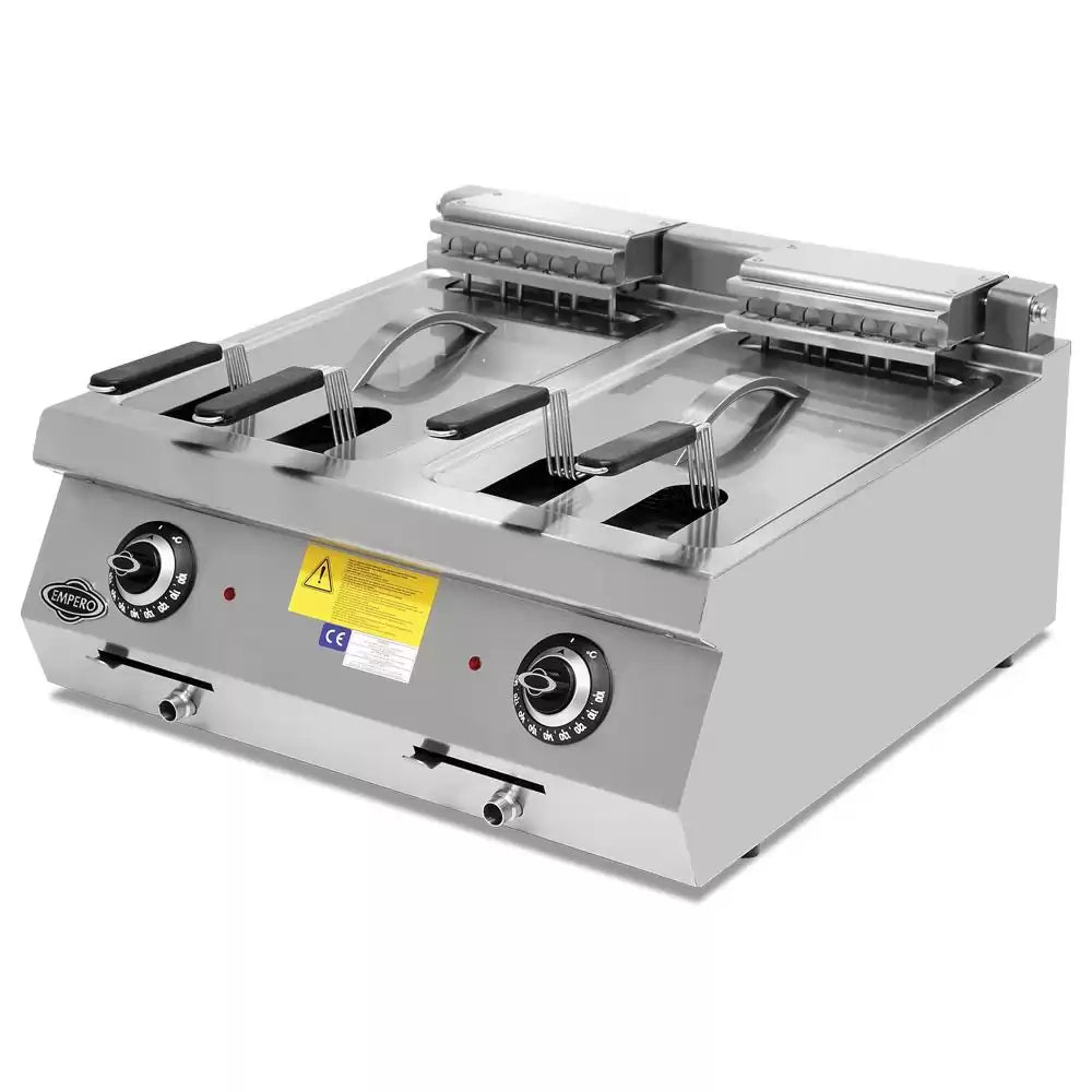 Friteuza de banc, Alimenare Electrica, Capacitate 14 L + 14 L, Putere 21 kw