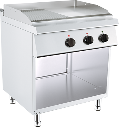 Grill Electric cu Depozitare 7,2 kW - Neted/Striat, 3 Zone de Gătit