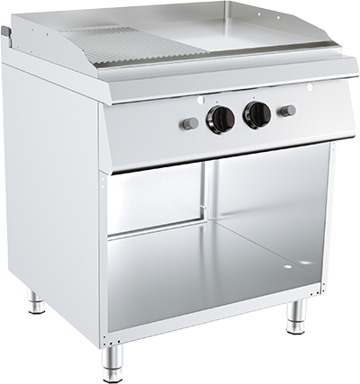 Grill Gaz cu Depozitare 13 kW - Neted / Striat, 2 Zone de Gătit