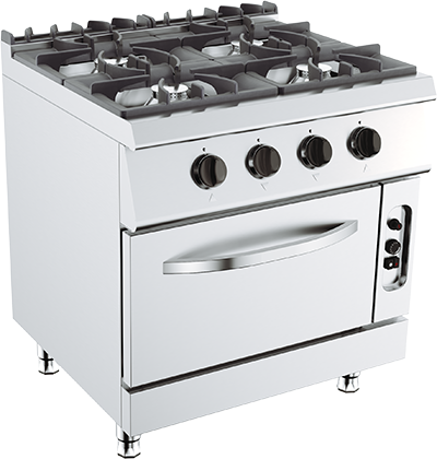 Mașină de gătit (gaz) cu cuptor 32 kW - 4 zone de gătit