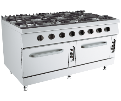 Mașină de gătit (gaz) cu cuptor 64 kW - 8 zone de gătit