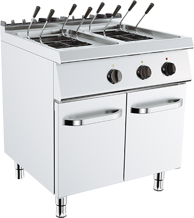Mașină de Fiert Paste Electrică 2x18 L cu Dulap - 18 kW