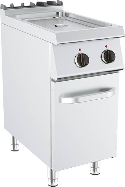 Bain-Marie Electric din Oțel Inoxidabil cu 1 Cuvă și Dulap - 1 kW