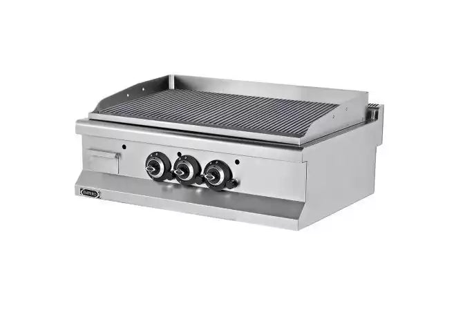 Gratar din Crom Striat, 3 zone de gatit, Alimentare Gaz, Putere 26 kw