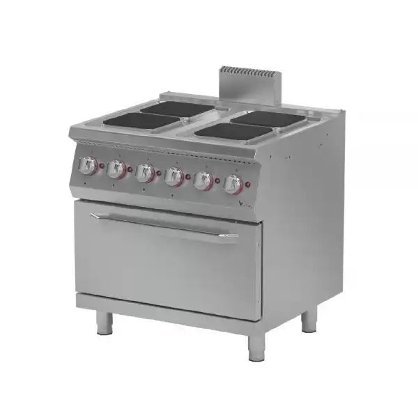 Masina de gatit cu 4 zone de gatit patrate si cuptor electric, alimentare Electric 380 V, putere 15.4 kw