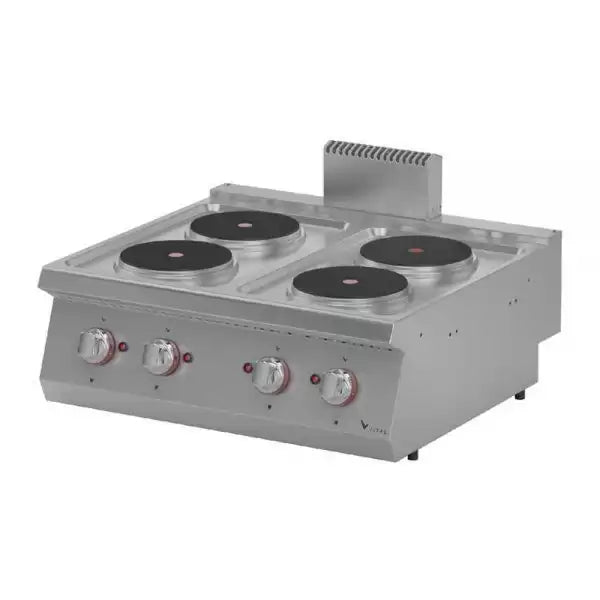 Plita cu 4 zone rotunde de gatit de banc, alimentare Electric 380 V, putere 10.4 kw