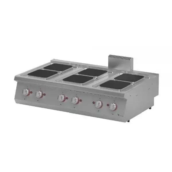 Plita cu 6 zone de gatit de banc, alimentare Electrica, putere 15.6 kw