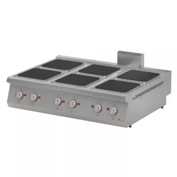 Plita cu 6 zone de gatit de banc, alimentare electrica, putere 24 kw