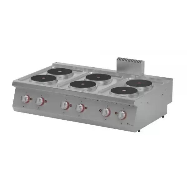 Plita cu 6 zone rotunde de gatit de banc, alimentare Electric, putere 15.6 kw