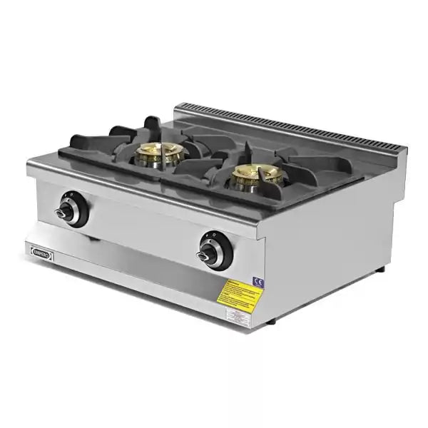 Plite pe gaz de înaltă presiune cu doua zone de gatit, 800 x 635 x 285 mm