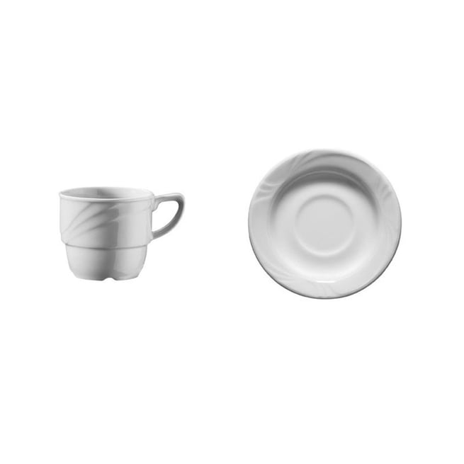Ceașcă de Cafea Turcească din Porțelan cu Farfurie – Seria Didim, 80 cc