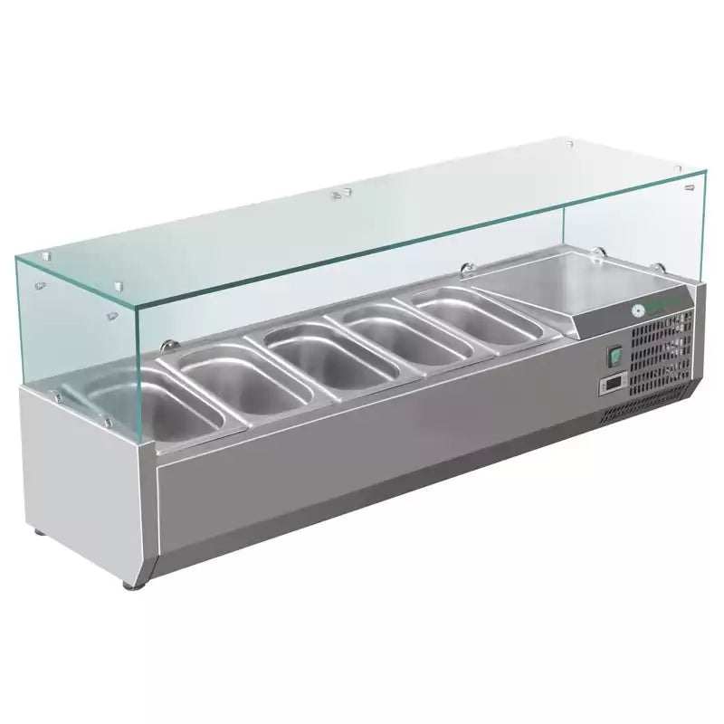 VITRINE FRIGORIFĂ PIZZA STATIC 1400 x 395 x 230/435(h) MM