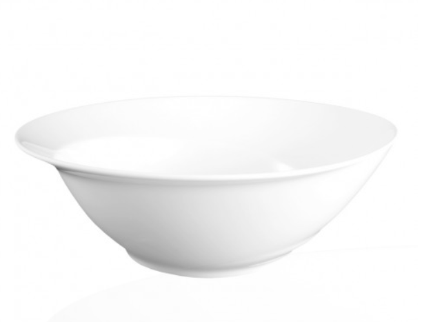 Bol Rotund cu Relief – 25 cm, Porțelan Alb, Model Paso