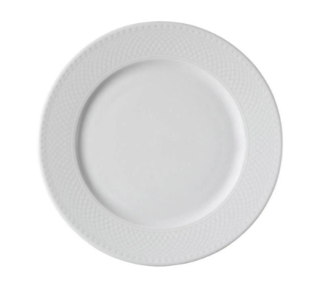 Farfurie Întinsă Simplă – 17 cm, Porțelan Alb, Model Zümrüt