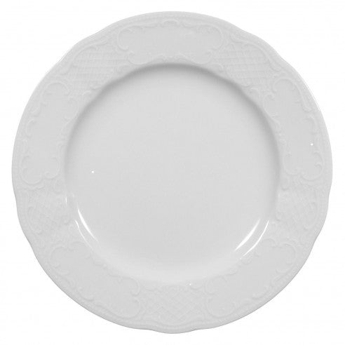 Farfurie Întinsă – 30 cm, Porțelan Alb cu Relief, Model Salzburg