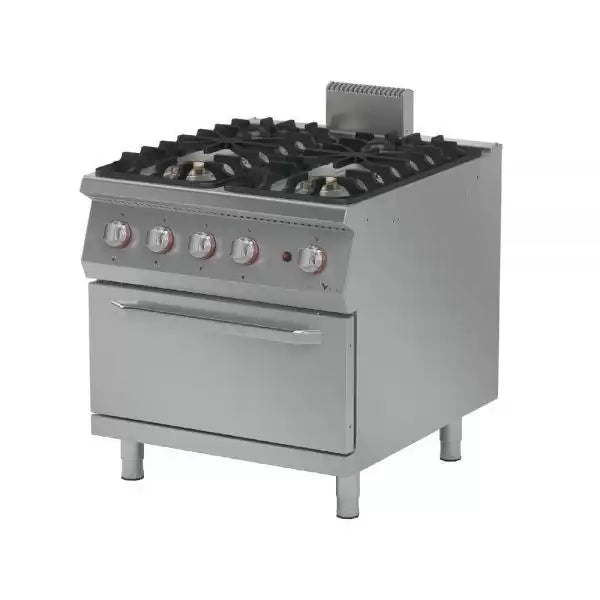 Masina de gatit cu 4 arzatoare si cuptor, alimentare pe gaz, putere 52.4 kw