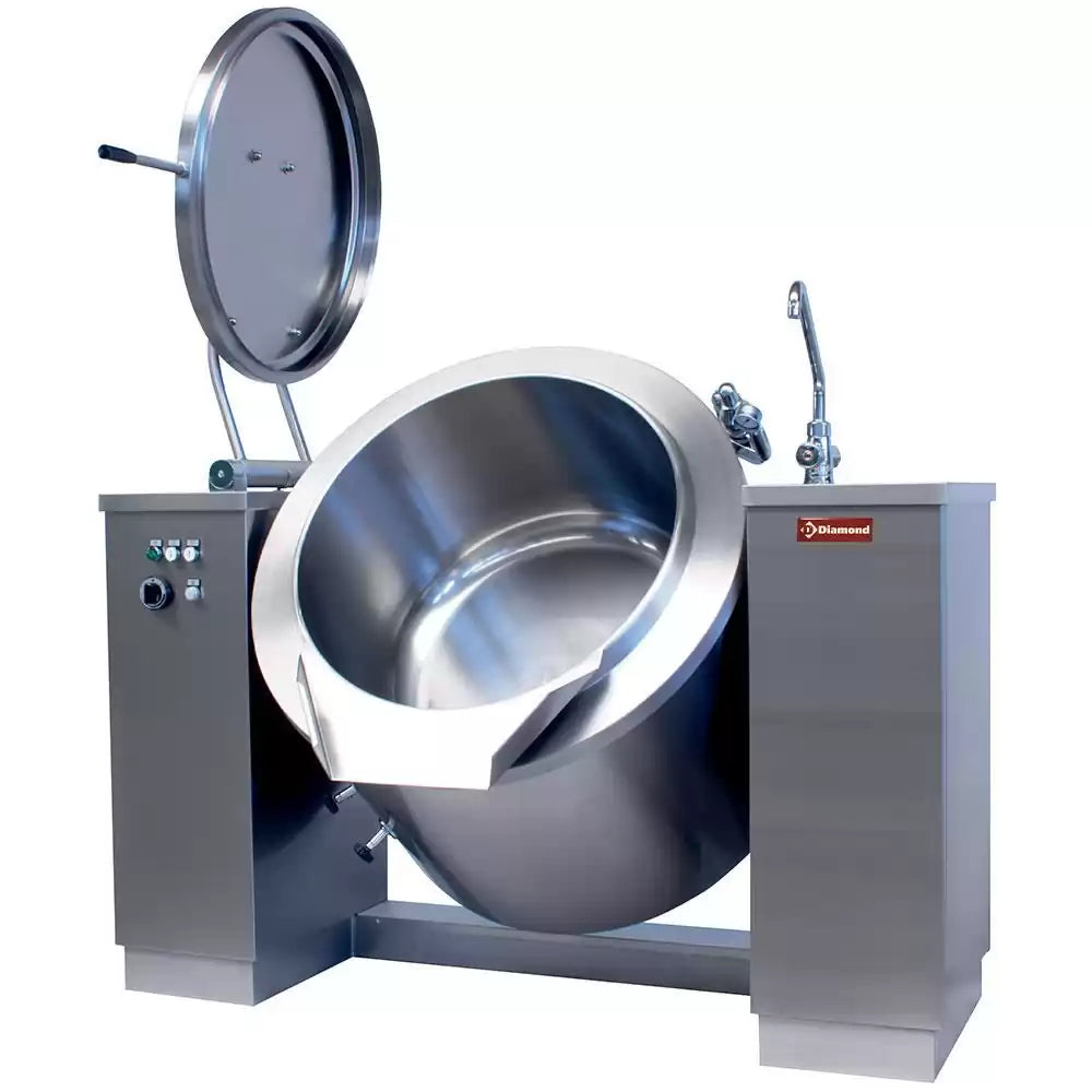 Marmita Profesionala, Alimentare Gaz, Capacitate 100L, Incalzire Indirecta, Inclinabila
